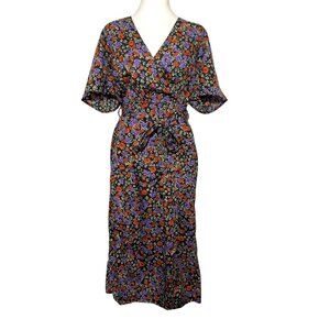 Whimsigoth Witchy Coquette Forest Fairy Coquette Granola Boho Midi Dress Medium